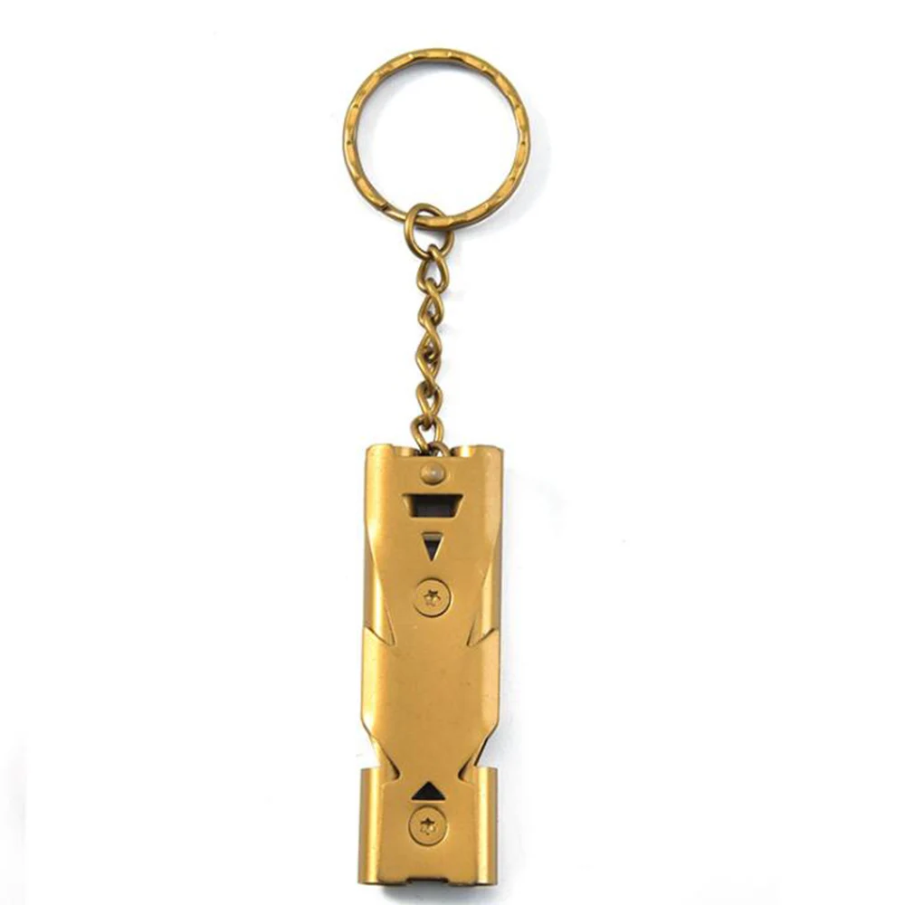 Survival Whistle Double-Barreled Blasts Sound Outdoor For Help Stainless Steel High Frequency Earthquake Jiu She |