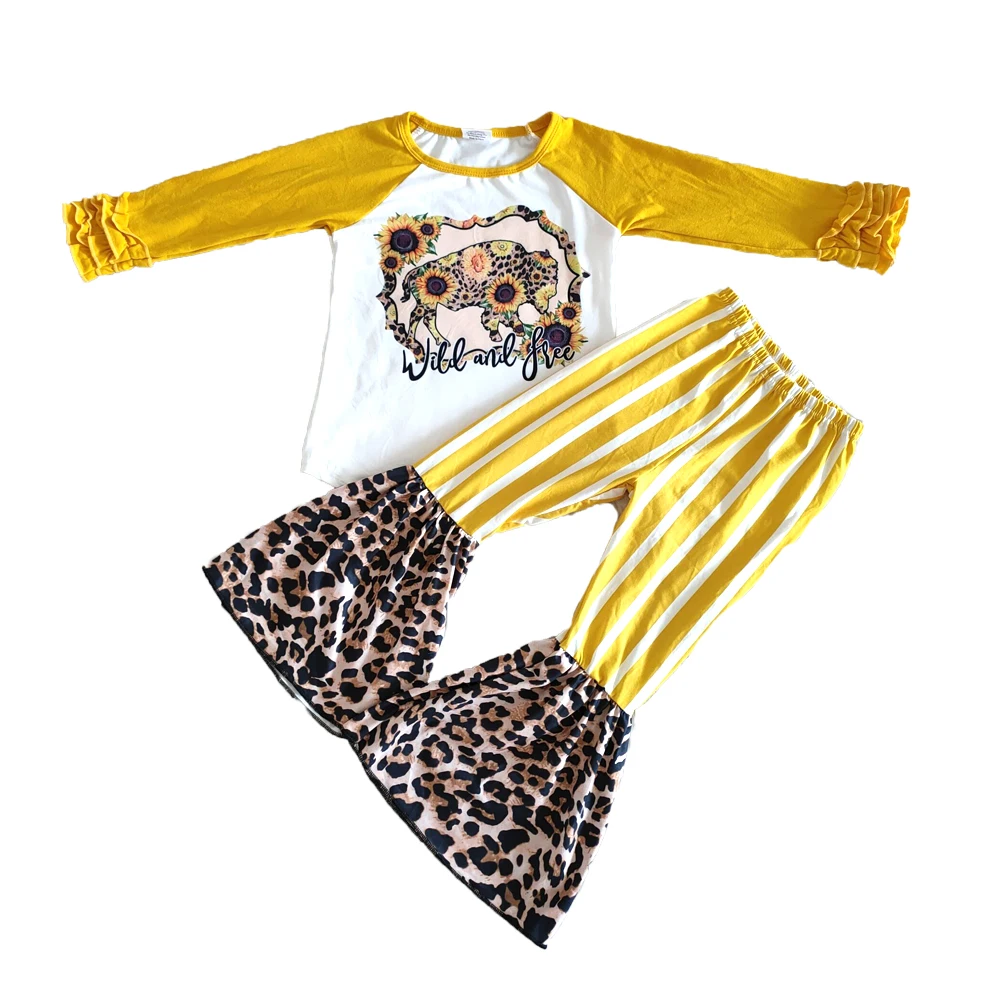 Оптовая и розничная продажа одежда с рисунком коровы милый топ для маленьких