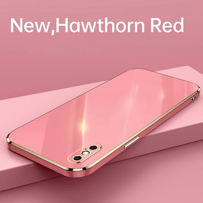 

Luxury Cute Square Plating Silicone Phone Case For iPhone 12 11 Pro XS max SE XR 8 7 6 Plus Ultra-thin Lens Protection Cover