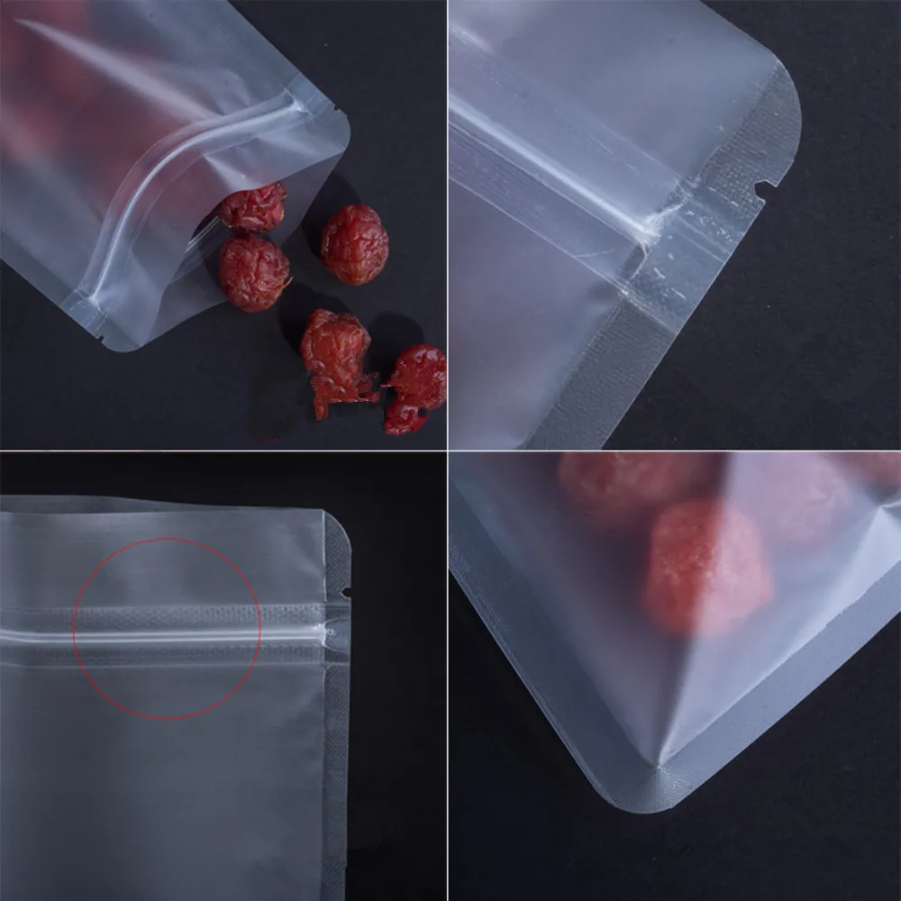 

100Pcs Frosted Zip Lock Plastic Self Seal Bag Tear Notch Reusable Recyclable Long Term Food Candy Tea Storage Package Pouches