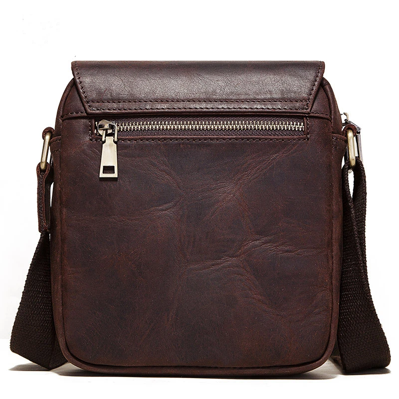 Retro Crazy Horse Leather Men's Shoulder Bag Multifunctional Casual Men's Messenger Bag Large Capacity iPad Computer Bag