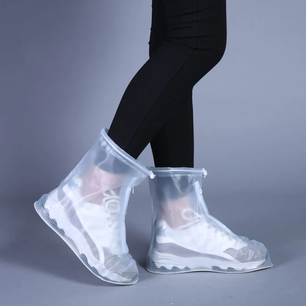 

High Quality Men Women's Rain Waterproof Boots Cover Heels Boots Reusable Shoes Covers Thicker Non-slip Platform Rain Boots