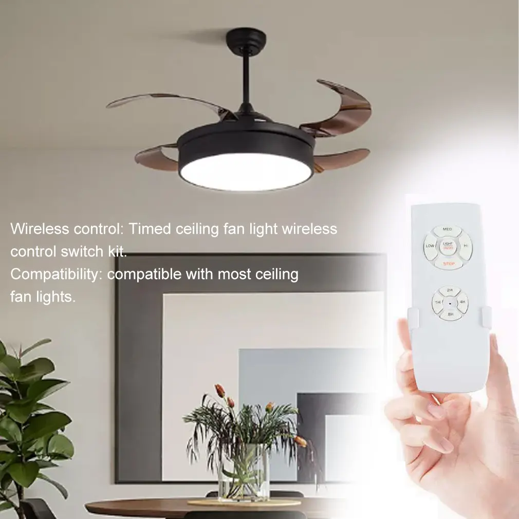 

Universal Ceiling Fan Lamp Remote Control Kit 110-240V Timing Wireless Control Switch Adjusted Wind Speed Transmitter Receiver