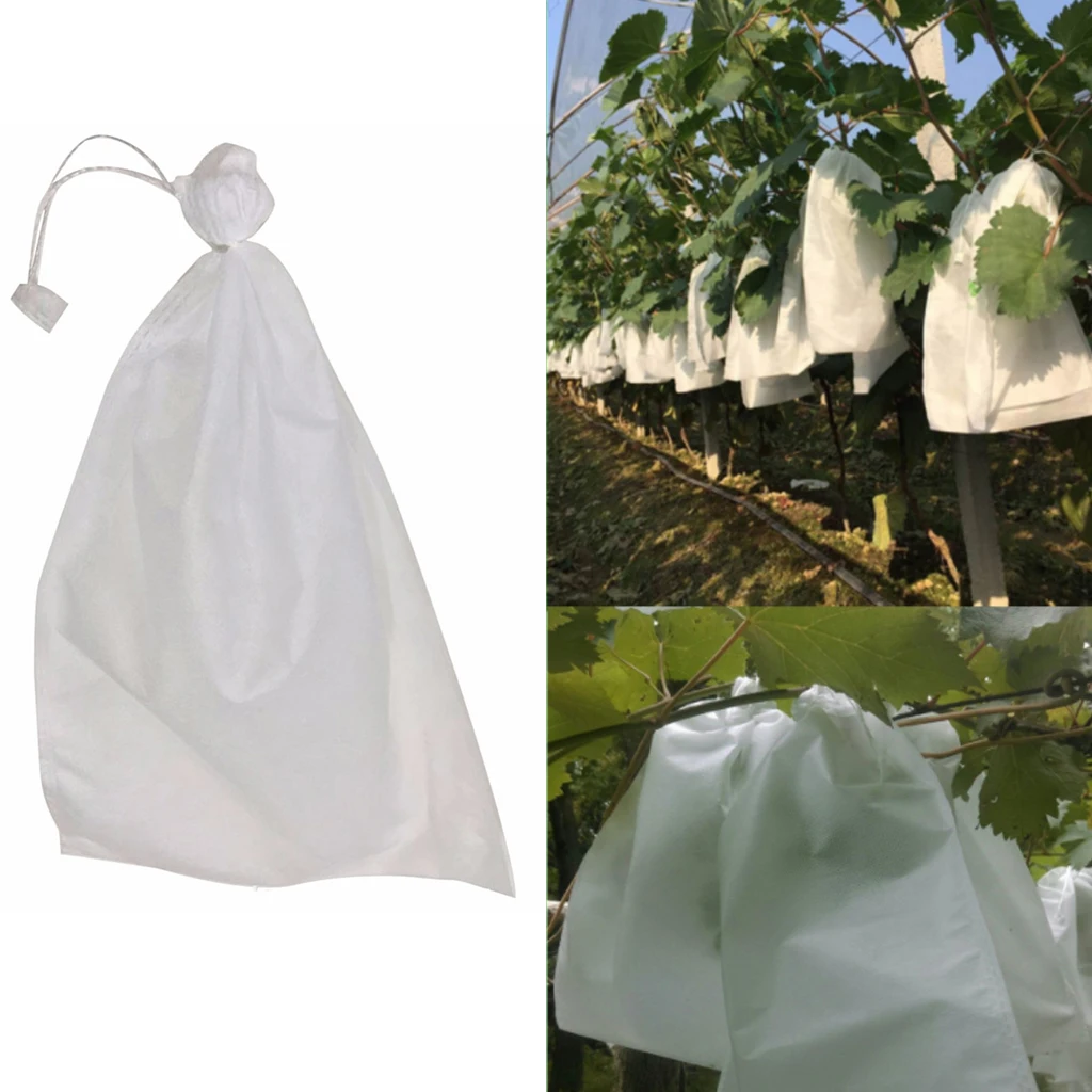 

100Pcs Drawstring Style Grape Protect Bag Fruit Protection Bags Mesh Bag Against Insect Pouch Waterproof Garden Fabric Grow Bags