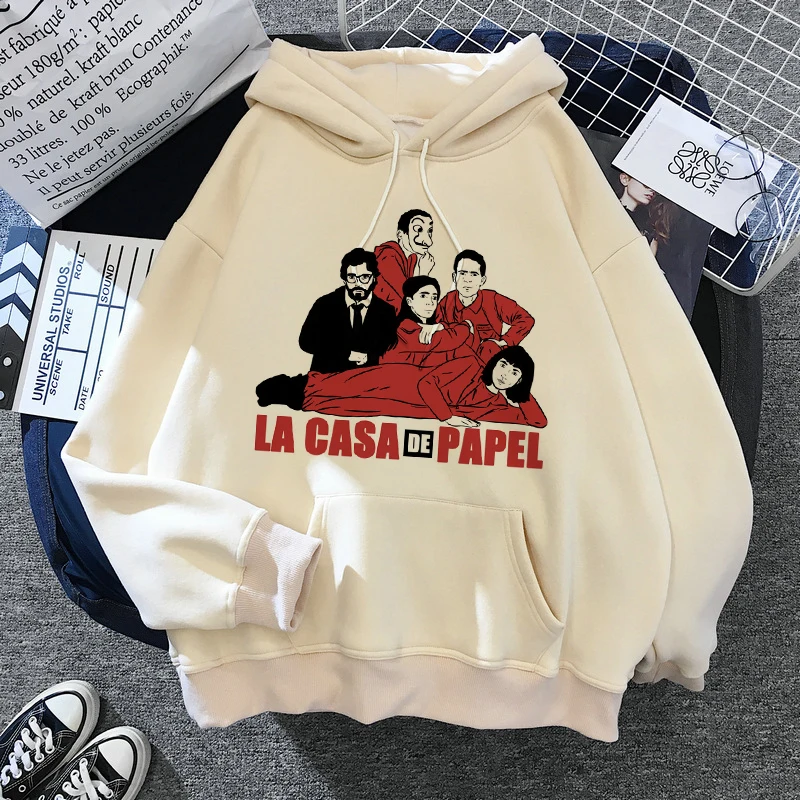 Funny Cartoon La Casa De Papel Streetwear Hoodie Male 90s Money Heist Hoodies The House of Paper Bella Ciao Sweatshirt Unisex