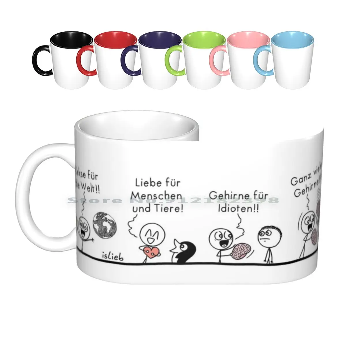 

Better World Ceramic Mugs Coffee Cups Milk Tea Mug Cookies Penguin Brain Funny Comic Islieb Comics Creative Trending Vintage