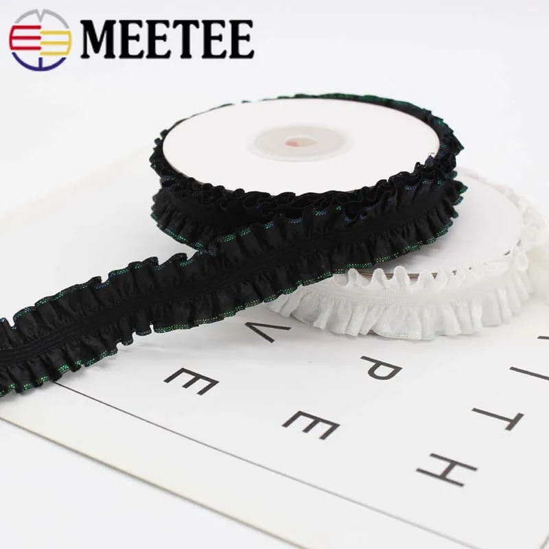 23 ярда Meetee 20 мм Двусторонняя кружевная Тройная лента эластичная ткань сделай сам