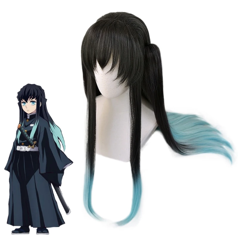 

Demon Slayer Kimetsu no Yaiba Tokitou Muichirou Wig Cosplay Costume Heat Resistant Synthetic Hair Wigs