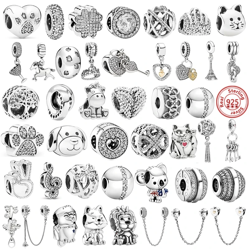 

Женский браслет с бусинами Pandora, серебро 925 пробы, с перьями