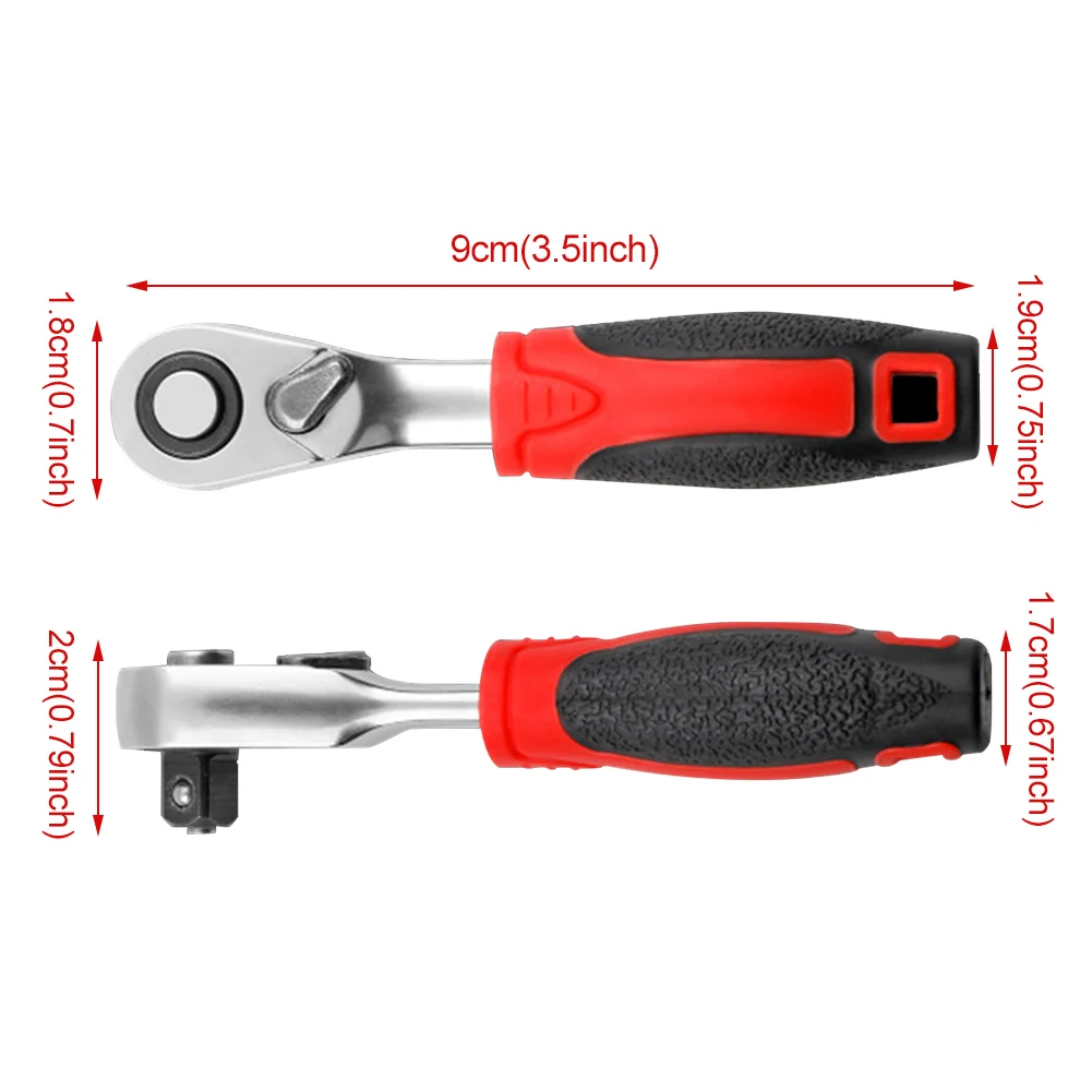 Mini Ratchet Wrench Socket Bit Portable Wear Resistant Rustproof 72 Teeth CR-V For 6.35mm Bits Or Car Repair Tool Durable | Инструменты