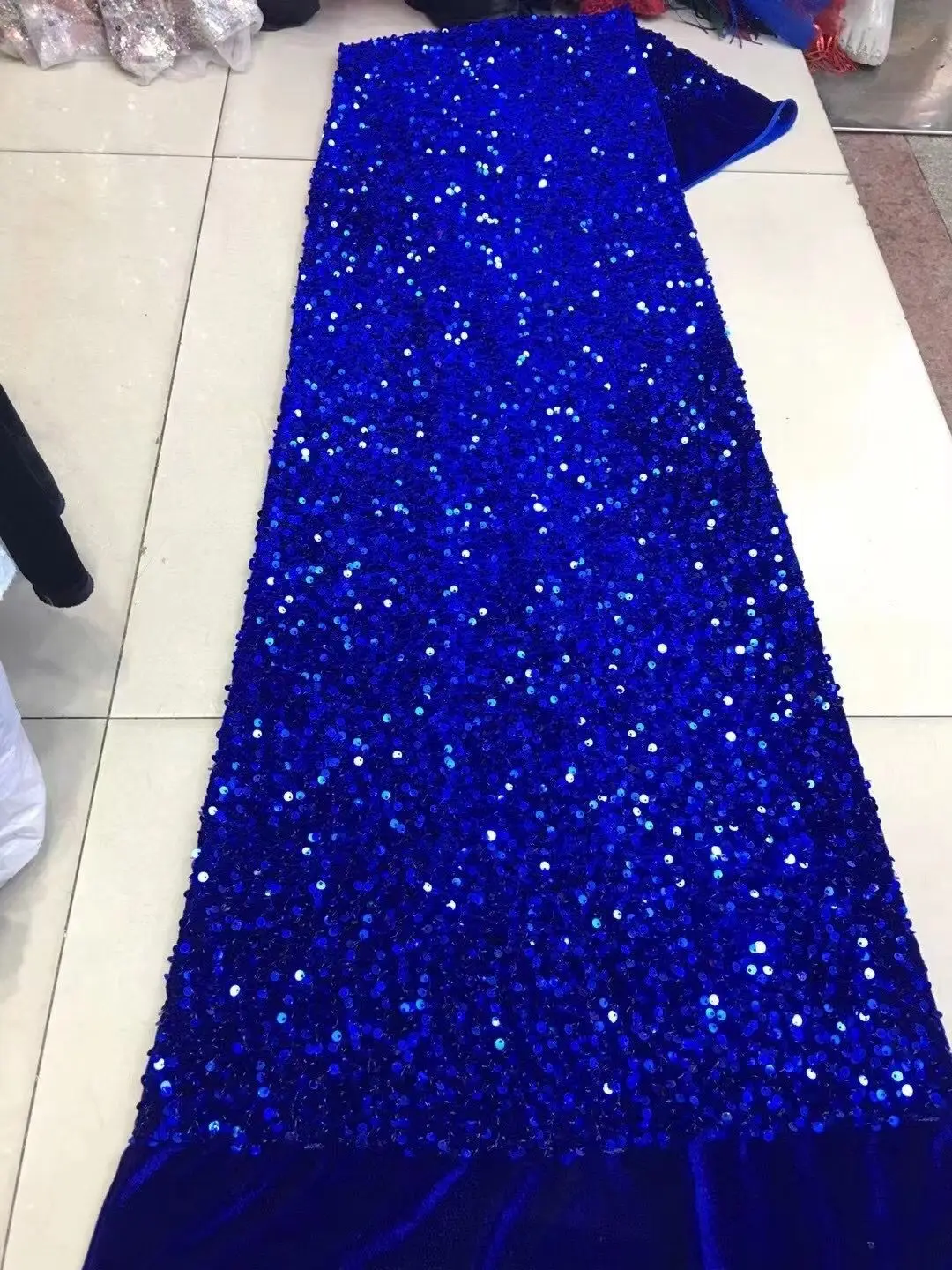 Нигерийская кружевная ткань 2022 Высококачественная бархатная с блестками