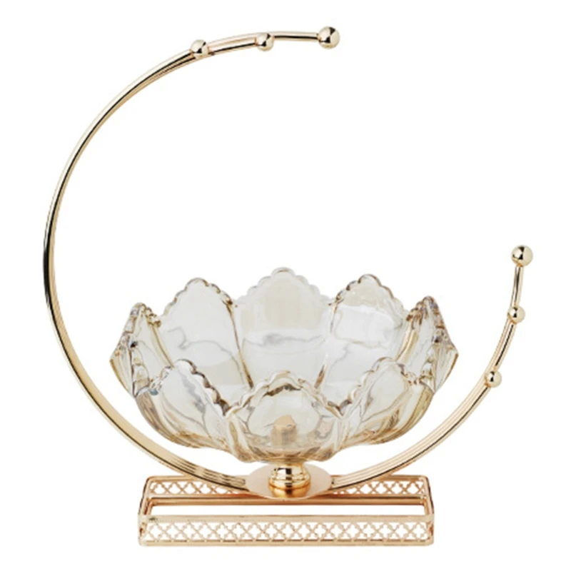 

Стеклянный поднос для фруктов 896A, креативсветильник легкий роскошный поднос для закусок, современные домашние аксессуары, коробка для хран...