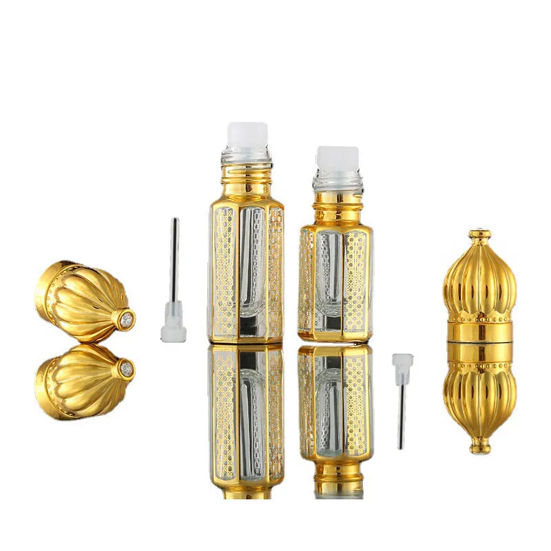 3ml 6ml Attar Arabian Oud Perfume Essential Oil Bottle with Glass Dropper Stick Cosmetic Containers 12pcs/lot P328