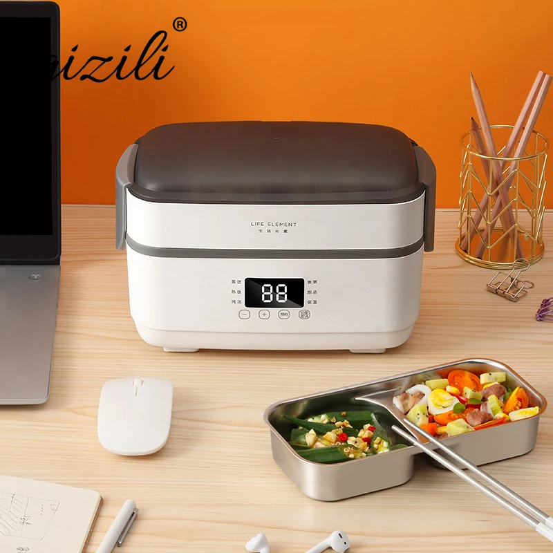 220В ланч бокс Электрический двухслойный лайнер из нержавеющей стали рисовые