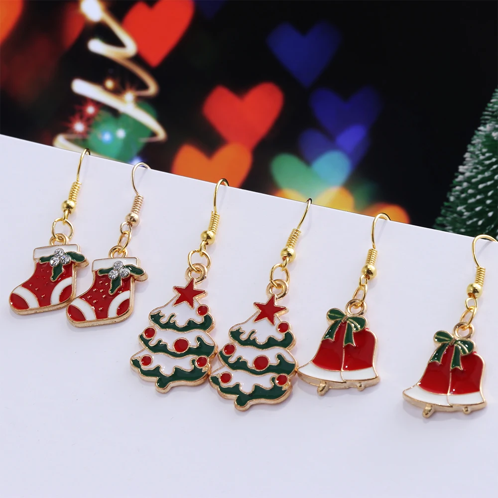 1 пара новые рождественские Висячие серьги подвеска Рождественская елка