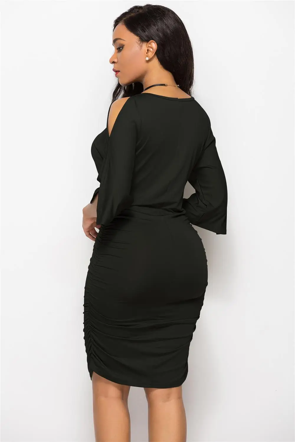 

Hollow Out Sexy Women Dress Summer Casual Women Off Shoulder Irregular Pleated Dress Black Blue Stretch Women Clothes Vestidos