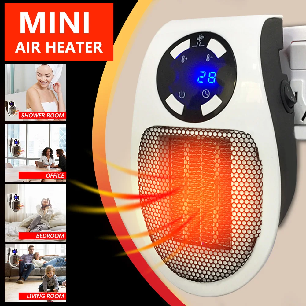 Электрический настенный обогреватель с европейской вилкой портативный