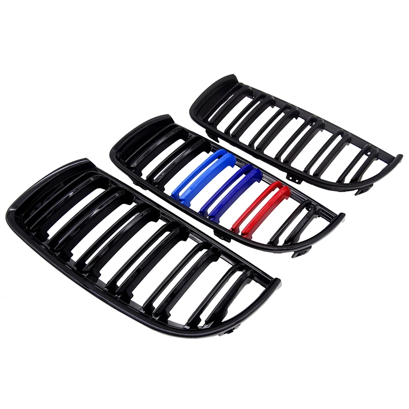 1 пара Автомобильная решетка гриль Передняя почечная Глянцевая 2 линия матовый