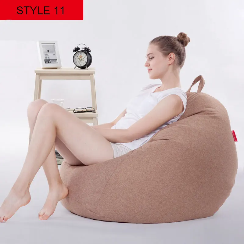 STYLE 11 Чистый цвет, сумка для гостиной, мебель для дивана, чехол для гостиной, модный стул Beanbag, льняная ткань, чехол для дивана, 90*80 см - Цвет: STYLE 11