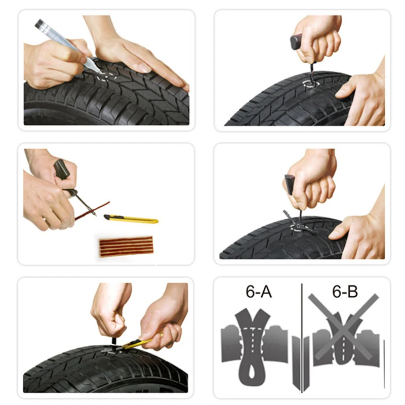

50Pcs Tubeless Tire Repair Strips Stiring Glue for Tyre Puncture Emergency Car Motorcycle Bike Tyre Repairing Rubber Strips