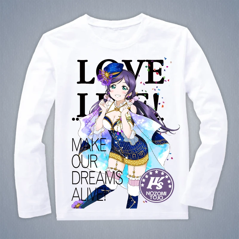 Лавлайв! Саншайн!! Косплей футболка аниме Лавлайв Минами Котори Косака Хонока весна осень длинные рукава топ футболка.