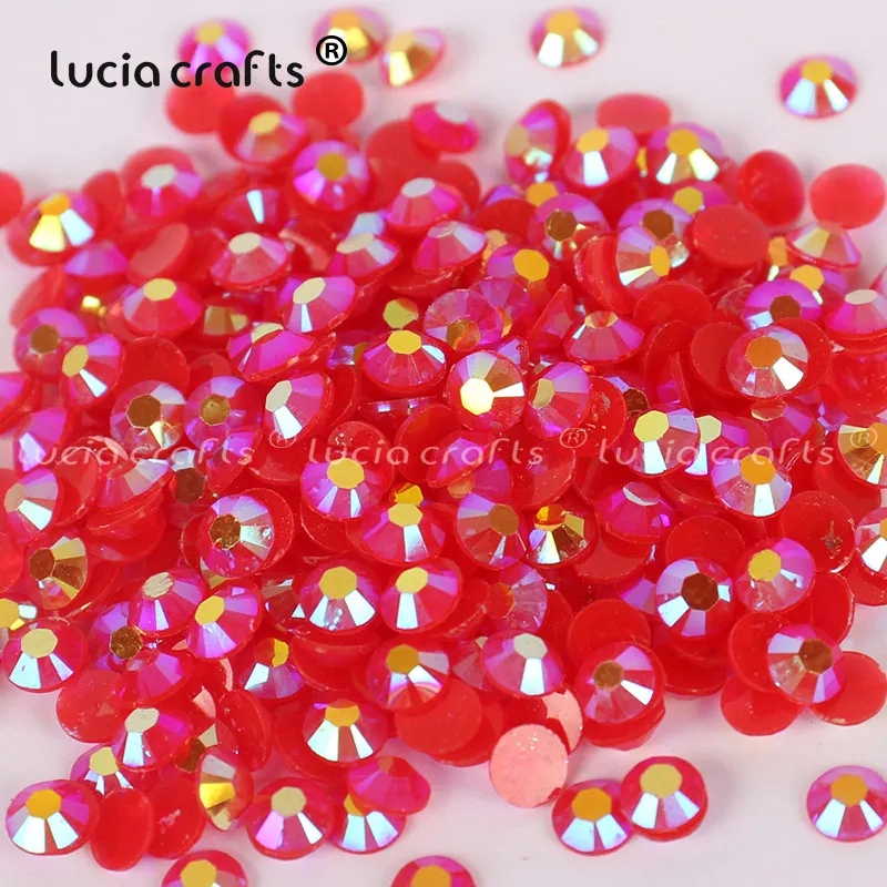 Lucia crafts 500 шт/1000 шт 5 мм AB FlatBack ИМИТИРОВАННАЯ Конфета из смолы Стразы Мобильный телефон DIY дизайн ногтей G0307 - Цвет: red 5mm 500pcs