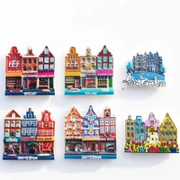 qiqipp creative magnet fridge magnet tourist souvenir for street view of residential buildings in amsterdam netherlands