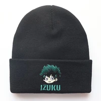 cartoon anime my hero academia peripheral embroidery pattern knitted hat autumn and winter warm hat