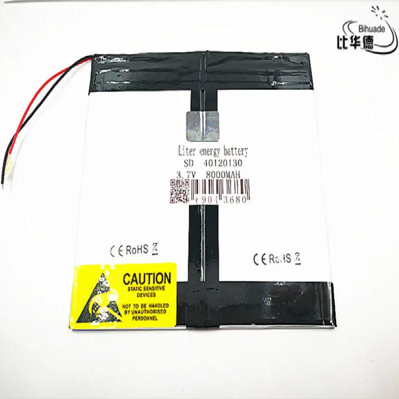 

Литровый Аккумулятор 3,7 в, 8000 мА · ч, литий-ионный/литий-ионный аккумулятор 40120130 для планшетного ПК, GPS,mp3,mp4