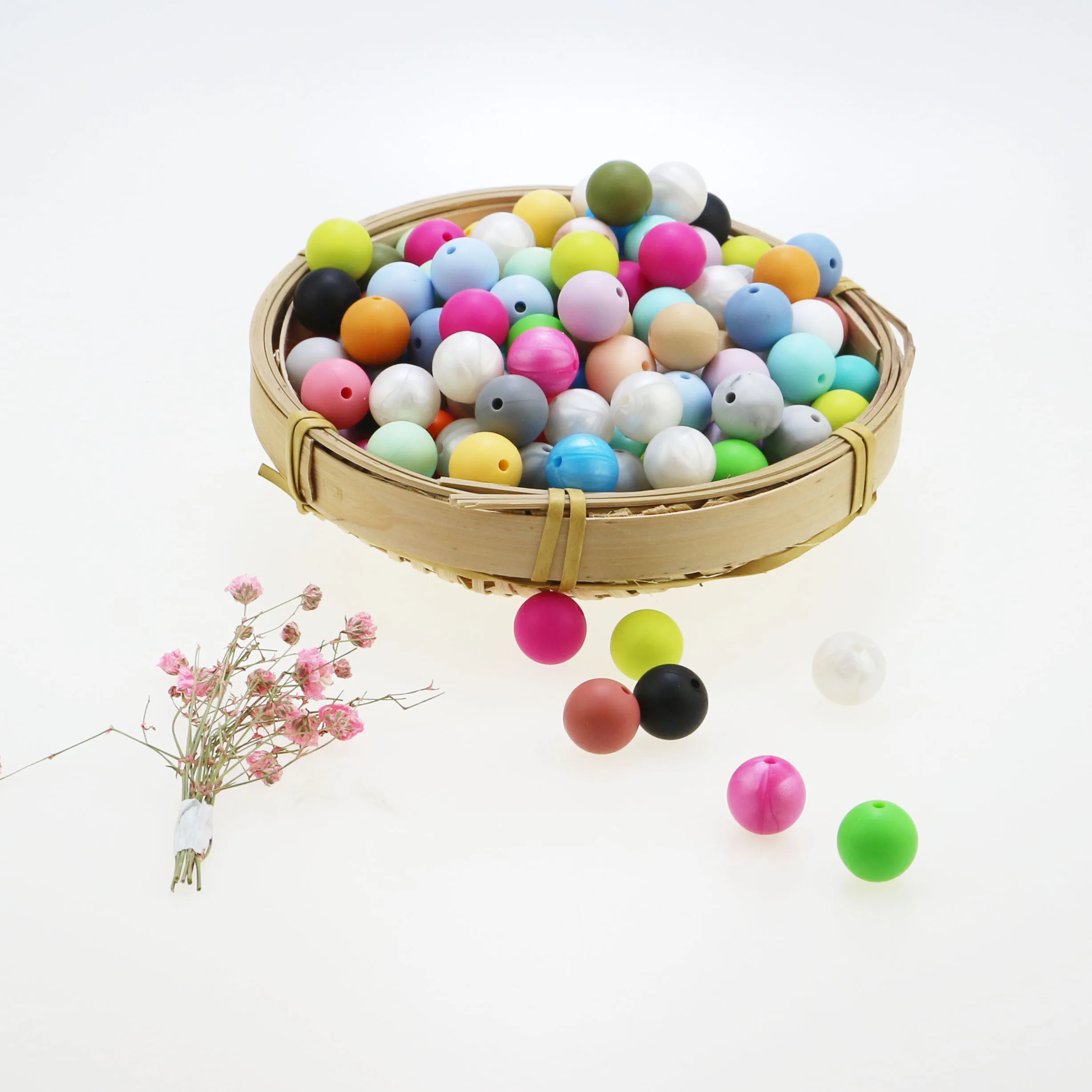 Силиконовые бусины для прорезывателя зубов 15 мм 100 шт./лот | Мать и ребенок