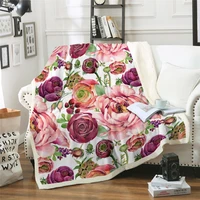 flower blanket 3d print plush throw for beds sofa noble bedding sherpa blankets kids gift 130x150cm