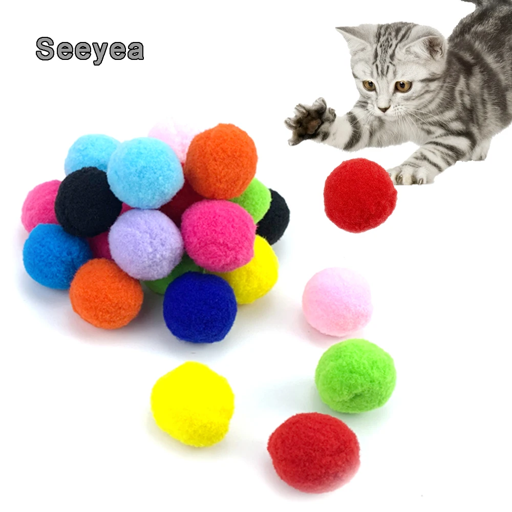 

Cute Funny Cat Toys Stretch Plush Ball Cat Toy Ball Creative Colorful Interactive Cat Pom Pom Cat Chew Toy Dropshipping Seeyea
