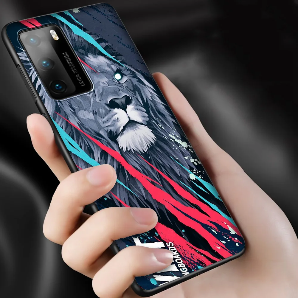 Чехол Lavaza с изображением Льва и Волка для Huawei P8 P9 P10 P20 P30 Y6 Y7 Y9 Lite Pro P Smart Nova 2i 3i Mini 2017