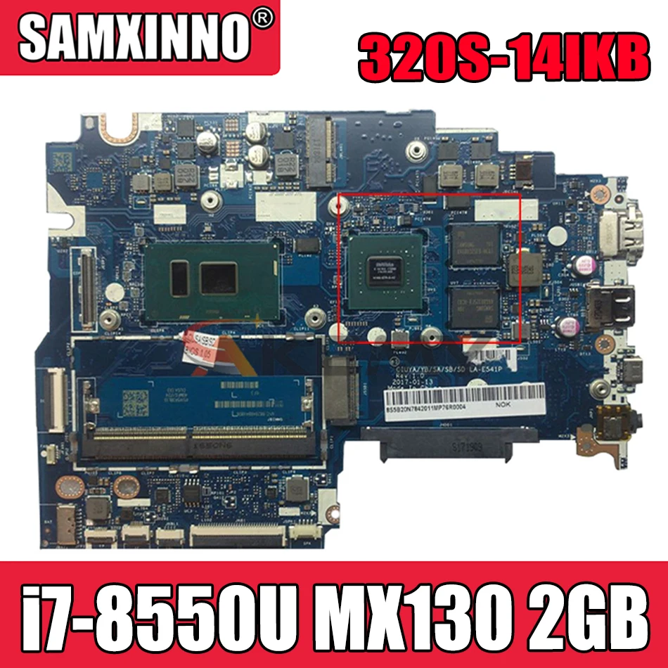 Akemy для Lenovo 320S-14IKB 520S-14IKB Материнская плата ноутбука LA-E541P процессор i7-8550U GPU MX130 2 Гб