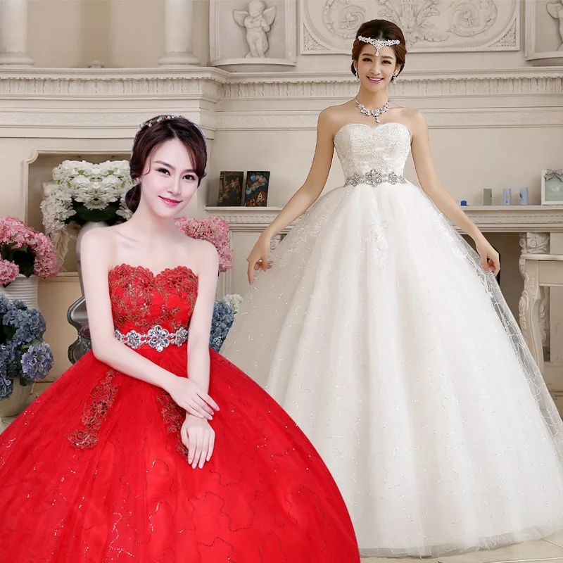 Красное и белое свадебное платье с высокой талией для беременных платья невесты