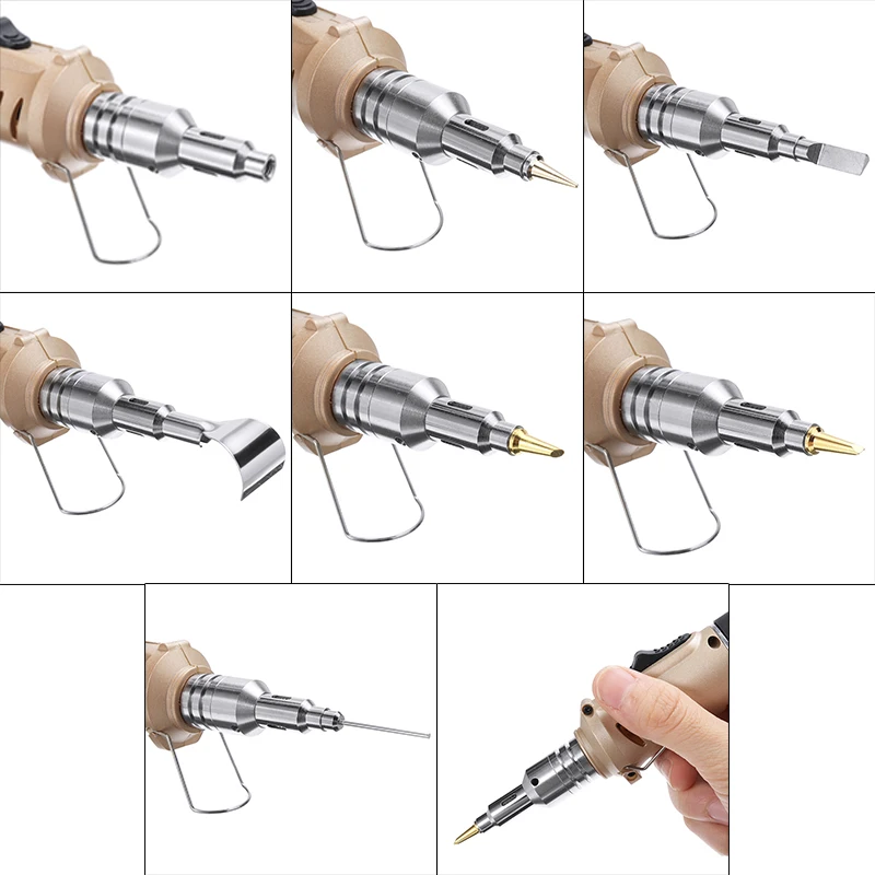 10 in 1 Butane Gas Soldering Iron Spray Gun Kit Professional Auto Ignition Torch Tools Welding Pen Burner For Welding Supply