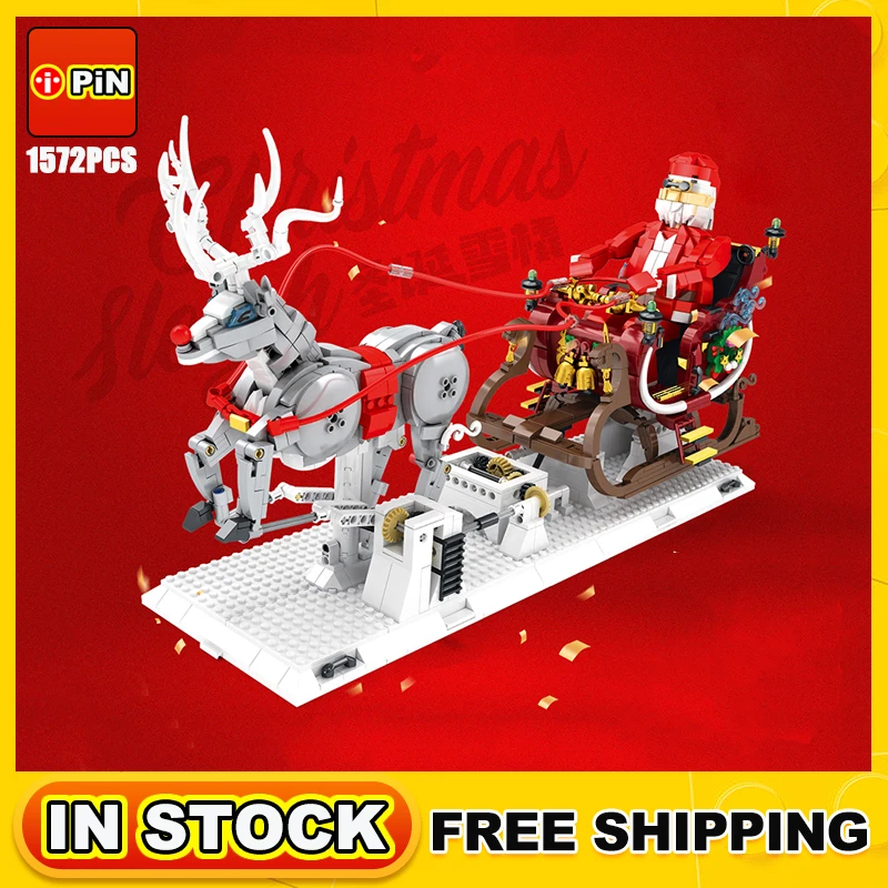 Строительные блоки: город Рождество зима деревня дом Санта-Лоси MOC Street View