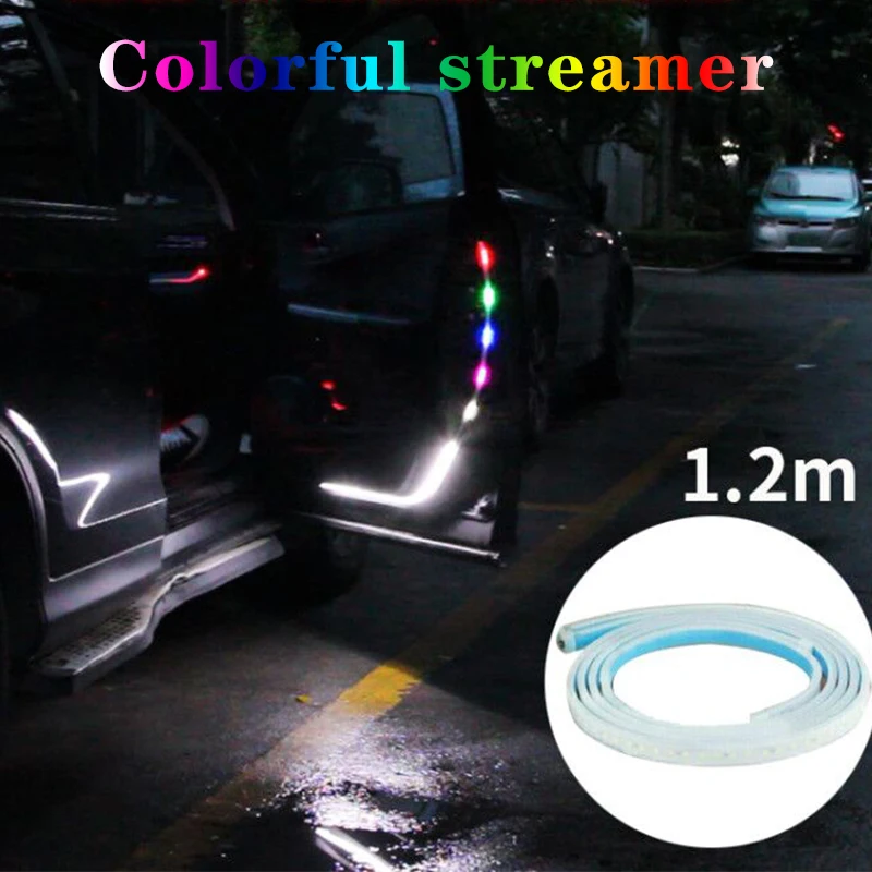 Car Door Decoration Welcome Light Strips Strobe Flashing Lights Safety 12V 120cm LED Opening Warning Styling Ambient Lamp Strip