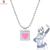 anime edens zero necklace rebecca choker square heart fan pendant necklace for women girl birthday present party accessories