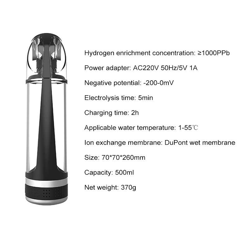 

Multifunctional Hydroxide Water Cup Rechargeable Electrolyzed Generator Alkaline Healthy Anti-aging Alkaline Electrolysis PureH2