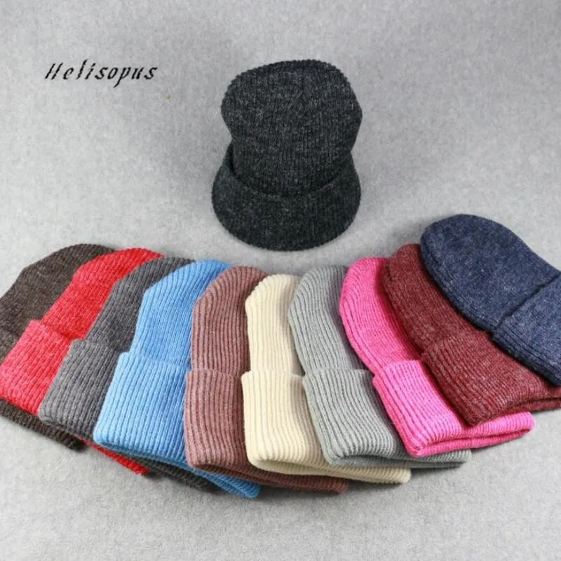 Helisopus новые зимние шапки для женщин теплые вязаные Skullies модные однотонные