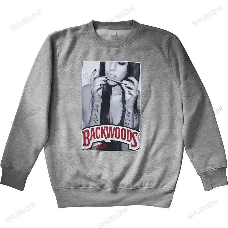 Толстовка мужская хлопковая с принтом свитшот круглым вырезом худи Блант трава