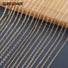 GUFEATHER C227, цепочка для самостоятельной сборки, позолоченная 18k, медь, не содержит никель, diy браслет ожерелье, искусственное золото, 3 млот