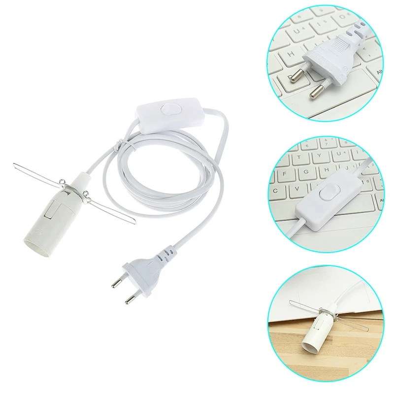 1.8M Power Cord Cable E14 Lamp Bases EU plug with switch wire for Pendant LED Bulb Hanglamp Suspension Socket Holder | Лампы и