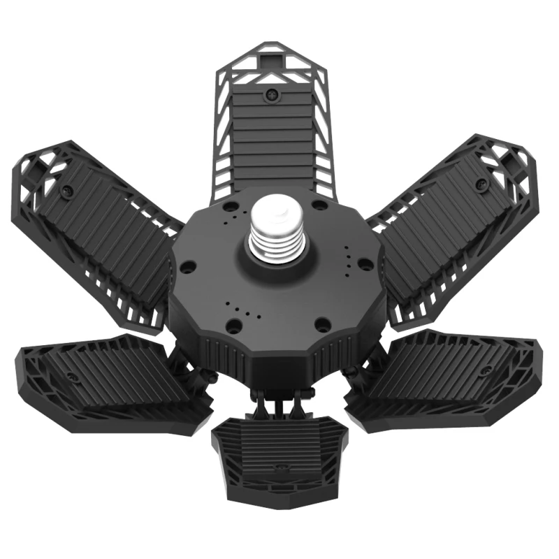 

150W LED Garage Light 6 Leaf Deformation Fan Ceiling Light E26 15000LM Industrial Lighting Lamp For Workshop Warehouse AC85-265V