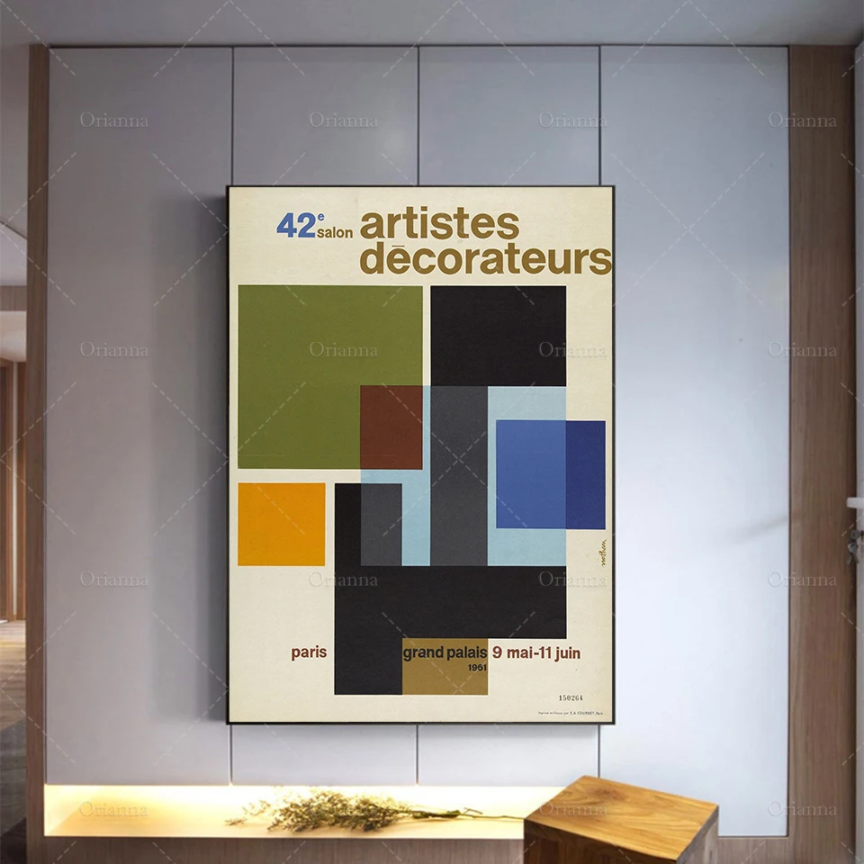 

Abstract Art Exhibition Poster | Les Fetes de Provence | Living Room Art | Paris Print | Home Decor Wall Canvas Unique Gift