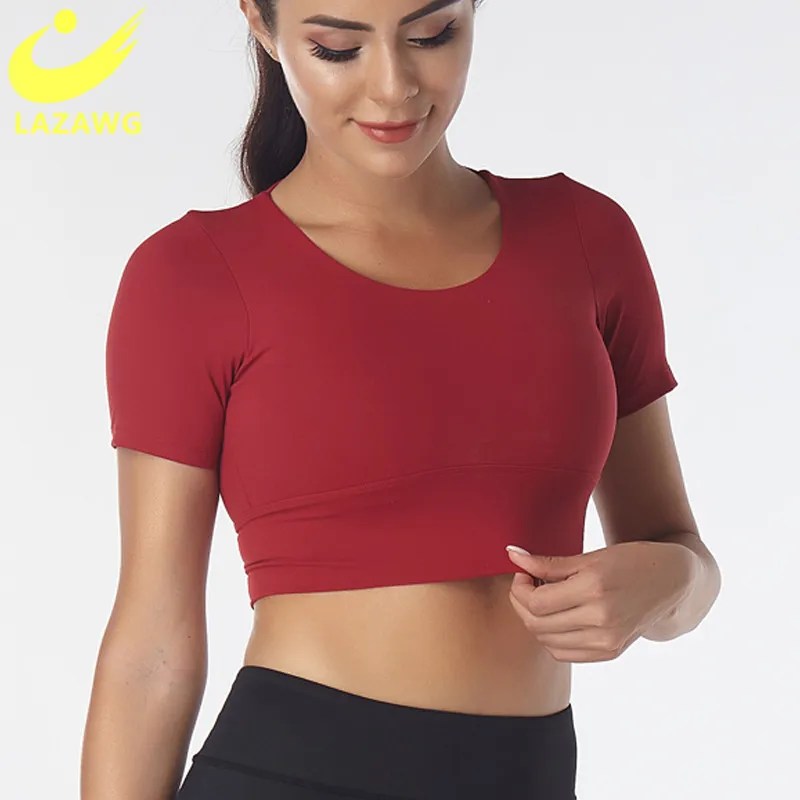 

LAZAWG Для Женщин Йога кроп Топ сексуальные спортивный бюстгальтер сетчатый бюстгальтер пуш-ап, нижнее белье Фитнес бюстгальтеры Спортивное Ж...