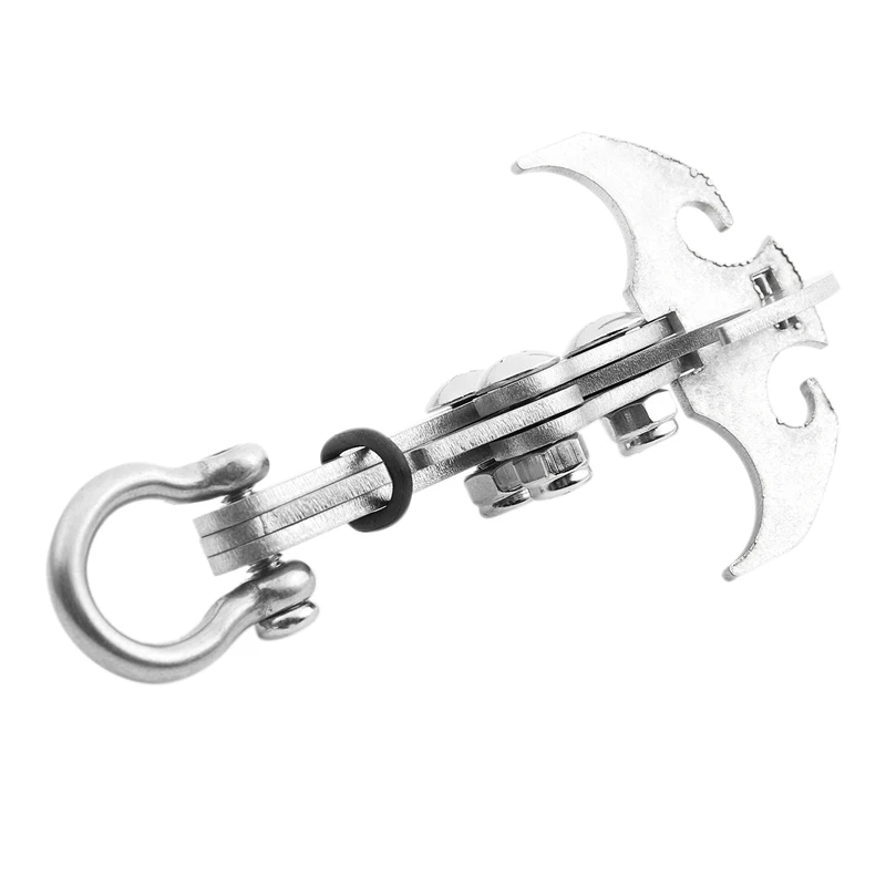 Multi Tools Stainless Steel Survival Folding Grappling Hook Climbing Claw Outdoor Gravity Carabiner Rescue Gear small Silver | Спорт и