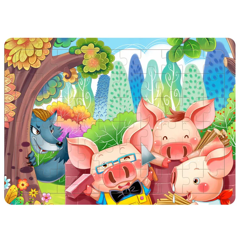 60 шт. паззлы цифровой бумаги известный мультфильм сказочные животные лодка для