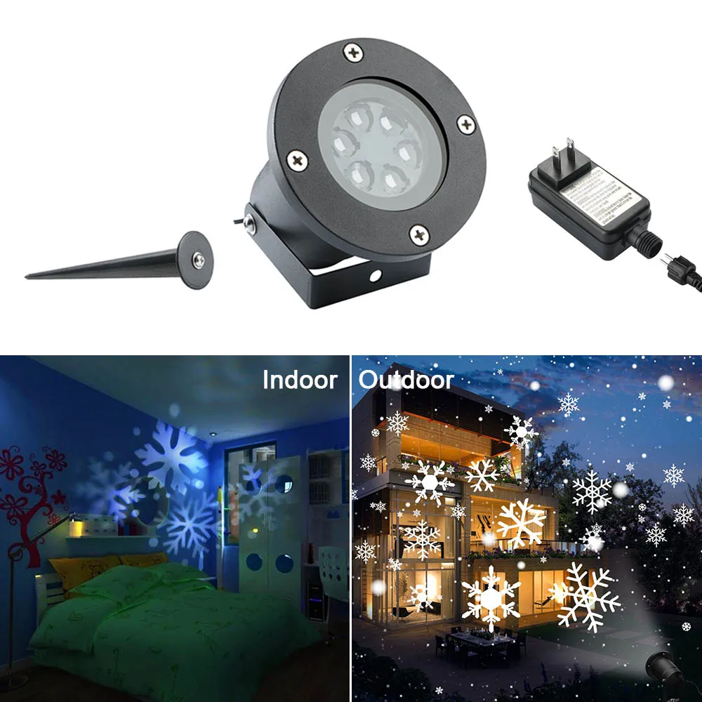 Супер яркий водонепроницаемый движущийся Снежный лазерный проектор снежинки